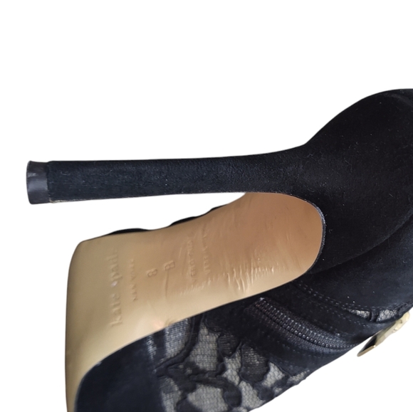 KATE SPADE New York Damask Black Lace Heels Peep Toe Size 8 - Picture 13 of 13